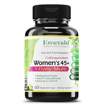 Load image into Gallery viewer, Women's 45+ 1-Daily Multi - Multivitamin with CoQ10, Vitamin K2 (MK-7) &amp; Extra Calcium - Supports Healthy Heart, Strong Bones, Balanced Hormones, &amp; More - Emerald Labs - 60 Vegetable Capsules
