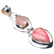 Load image into Gallery viewer, StarGems Natural Rhodochrosite And Rose Quartz Handmade 925 Sterling Silver Pendant 2.25" D6346
