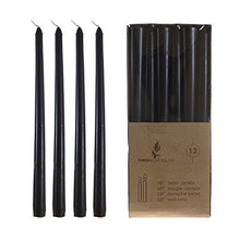 Load image into Gallery viewer, Mega Candles 12 pcs Unscented Black Taper Candle, Hand Poured Wax Candles 10 Inch x 7/8 Inch, Home Décor, Wedding Receptions, Baby Showers, Birthdays, Celebrations, Party Favors &amp; More
