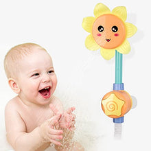 Load image into Gallery viewer, KINDIARY Baby Bath Shower Toy for Toddlers, Battery Operated Sunflower Water Squirt Shower Faucet and Bathtub Water Pump for Infants
