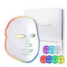 Load image into Gallery viewer, Led Face Mask Light Therapy - 7 Color Photon Blue &amp; Red Light Maintenance Skin Rejuvenation Facial Skin Care Mask, Home Skin Care Mask for Face (white) (white)
