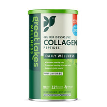 Load image into Gallery viewer, Great Lakes Wellness, Collagen Peptides Powder Supplement for Skin Hair Nail Joint - Quick Dissolve Hydrolyzed Collagen - Grass Fed Beef, Gluten Free, 16 oz Canister
