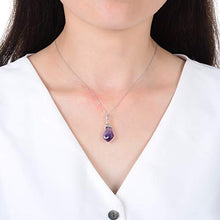 Load image into Gallery viewer, Sterling Silver Cute Raw Amethyst Crystal Dainty Gemstone Necklace 18 inch Free Form Healing Gem Chakra Stones Women Girls Gifts NK18-26
