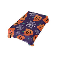 Load image into Gallery viewer, ALAZA Halloween Seamless Pattern with Flat Icons Purple Background Tablecolth Table Cover for Party Dining Room Kitchen Decor,54 X 54,Stain and Wrinkle Resistant Washable Rectangle Table Cloth
