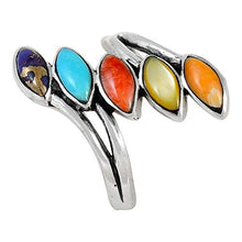 Load image into Gallery viewer, Turquoise Ring Sterling Silver 925 Genuine Gemstones Size 6 to 11 (Multi-Gemstones) (9)
