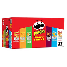 Load image into Gallery viewer, Pringles Potato Crisps Chips, Lunch Snacks, Office and Kids Snacks, Snack Stacks, Variety Pack, 19.5oz Box (27 Cups)
