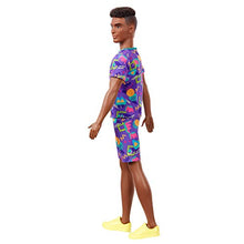 Load image into Gallery viewer, Barbie Ken Fashionistas Doll #162 with Rooted Brunette Hair Wearing Graphic Purple Top, Shorts &amp; Yellow Shoes, Toy for Kids 3 to 8 Years Old
