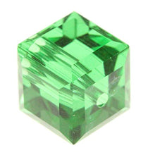 Load image into Gallery viewer, 5 Strands Czech Cube Crystal Glass Loose Beads 8mm Peridot Green (~475-500pcs) for Jewelry Craft Making Supplies CCC816
