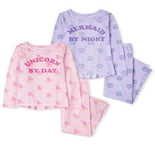 Load image into Gallery viewer, The Children's Place Girls' Mermaid Unicorn 4-Piece Pajamas, Pink Admirer, Medium
