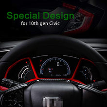 Load image into Gallery viewer, Thenice for 10th Gen Civic Dash Board Instrument Panel Dial Dashboard Trim Cover Frame ABS Decal Interior Moulding Accessories for Honda Civic 2020 2019 2018 2017 2016 -Red
