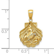 Load image into Gallery viewer, 14k Yellow Gold Sea Turtle In A Shell Mermaid Nautical Jewelry Pendant Charm Necklace Life Shore Fine Jewelry For Women Gifts For Her
