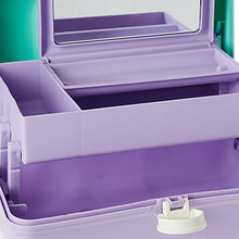 Load image into Gallery viewer, Caboodles On-The-Go Girl Sea foam Lid &amp; Lavender Base Vintage Case, 1 Lb
