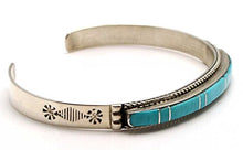 Load image into Gallery viewer, L7 Enterprises Turquoise &amp; Sterling Silver Bracelet Handcrafted by Livingston (Blue)
