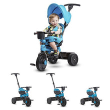 Load image into Gallery viewer, Joovy Tricycoo 4.1 Kid's Tricycle, Push Tricycle, Toddler Trike, Blue
