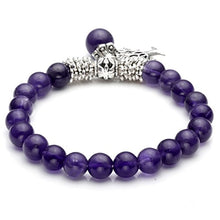 Load image into Gallery viewer, Top Plaza Stretch Amethyst Tree of Life Lucky Stone Bracelet Reiki Healing Crystal Gemstone Dangle Charms Pendant Birthstone Bracelet(6.2")
