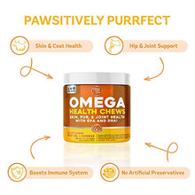 Load image into Gallery viewer, Ready Pet Go! Omega 3 for Dogs | Fish Oil for Dog Shedding, Skin Allergy, Itch Relief, Mange and Hot Spots Treatment | EPA &amp; DHA | Natural Joint Supplement for Dogs, Heart and Brain Health | 90 Chews
