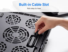 Load image into Gallery viewer, Kootek Laptop Cooling Pad 12"-17" Cooler Pad Chill Mat 5 Quiet Fans LED Lights and 2 USB 2.0 Ports Adjustable Mounts Laptop Stand Height Angle, Blue
