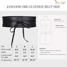 Load image into Gallery viewer, JASGOOD Women Fashion Leather Obi Belt- Plus Size Black Wide Fashion Wrap Waist Belt for Ladies,Black,Fit Waist Size 32-37 Inch
