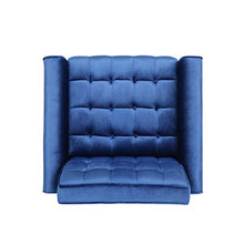 Load image into Gallery viewer, Christopher Knight Home Betsy Velvet Armchair, Modern Glam, Button-Tufted, Waffle Stitching, Navy Blue

