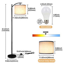 Load image into Gallery viewer, Rottogoon Floor Lamp for Living Room, LED Standing Lamp with 2 Lamp Shades Tall Industrial Arc Floor Lamp Reading for Bedroom, Office, Study Room (9W LED Bulb, Beige &amp; Gray Shades Included)
