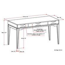 Load image into Gallery viewer, SIMPLIHOME Harper SOLID WOOD Mid Century Modern 60 inch Wide Home Office Desk, Writing Table, Workstation, Study Table Furniture in Walnut Brown with 2 Drawerss
