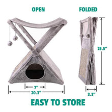 Load image into Gallery viewer, Ruff 'n Ruffus Foldable Cat Tower Tree + Free Bonus Handheld Chase Toy + 6 Cat Toys | Plush Folding House with Hammock | Condo | Scratching Pad &amp; Post | &amp; Play Balls | for Kittens | Medium &amp; Large Cat

