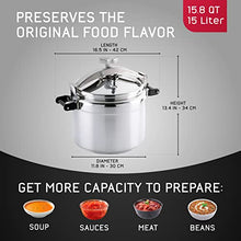 Load image into Gallery viewer, Universal 15.8 Quart / 15 Liter Professional Pressure Cooker, Heavy-Duty Aluminum Construction with Multiple Safety Systems, Commercial Canner Ideal for Industry Usage

