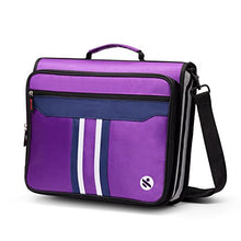 Load image into Gallery viewer, 2-Inch 3 Rings Zipper Binder, Holds 15-Inch Laptop/Tablet, Handle and Shoulder Strap Included, Violet
