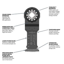 Load image into Gallery viewer, BOSCH Starlock Oscillating Tool Blades, Bi-Metal Multitool Blades for Hard Wood, Laminate and Drywall; Extra Clean Plunge Cut Saw Blades, 3-Pack, 1-1/4 Width (OSL114JF-3)
