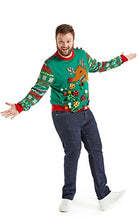 Load image into Gallery viewer, Unisex Women's Ugly Christmas Sweater, Funny Chunky Fair Isle Jumper with Santa Reindeer Snowflake,Unisex Festive Knitted Xmas Pullover Long Sleeve Pullover for Party
