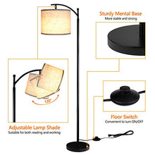 Load image into Gallery viewer, Rottogoon Floor Lamp for Living Room, LED Standing Lamp with 2 Lamp Shades Tall Industrial Arc Floor Lamp Reading for Bedroom, Office, Study Room (9W LED Bulb, Beige &amp; Gray Shades Included)
