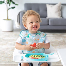 Load image into Gallery viewer, Bumkins SuperBib, Baby Bib, Waterproof, Washable Fabric, Fits Babies and Toddlers 6-24 Months - Hangry, Dinosaurs, Blue Tropic (3-Pack)

