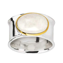 Load image into Gallery viewer, Silpada 'Good Spirits' 5 1/2 ct Natural Rainbow Moonstone Ring in Sterling Silver &amp; 14K Gold Plate, Size 11
