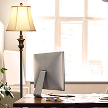 Load image into Gallery viewer, Brightech Sophia LED Floor Lamp - Free Standing Elegant Style - Tall Pole Light for Living Room, Office Or Bedroom- Rustic Upright Light with Bell Fabric Shade - LED Bulb Included - Bronze
