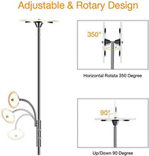 Load image into Gallery viewer, LED Floor Lamp - Modern Standing Lamp, 18W+5W Energy Saving, Dimmable &amp; Adjustable, Metal Material, 3000K Warm White - Sky Torchiere Floor Lamps for Living Room, Bedroom, Office, Reading
