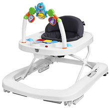 Load image into Gallery viewer, BABY JOY Baby Walker, 2 in 1 Foldable Activity Walk Behind Walker with Adjustable Height &amp; Speed, Friction Control Functions, High Back Padded Seat, Music, Detachable Penguin Play Bar (Gray)
