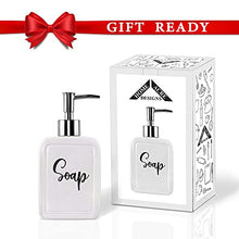 Load image into Gallery viewer, Home Acre Designs Farmhouse Soap Dispenser – 13oz, Ceramic, White Hand Pump for Soap – Rustic Kitchen &amp; Bathroom Accessories for Home
