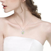 Load image into Gallery viewer, Necklace Birthday Gifts for Wife Mom Peridot Jewelry Women Teen Girls Sterling Silver Love Heart Necklace Anniversary Gifts
