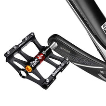 Load image into Gallery viewer, ROCKBROS Advanced 4 Bearings Mountain Bike Pedals Platform Bicycle Flat Alloy Pedals 9/16" Black
