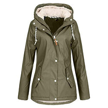 Load image into Gallery viewer, Pervobs Raincoats Waterproof Rain Jacket Active Outdoor Detachable Hooded Women's Trench Coats Windbreaker Jacket(3X-Large, B-Army Green)
