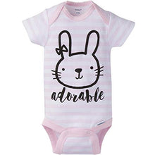 Load image into Gallery viewer, Gerber Baby Girls' 8 Pack Short Sleeve Onesies Bodysuits, Pink Bunny, 6-9 Months
