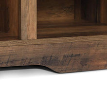 Load image into Gallery viewer, ENSTVER Media Storage TV Stand with Electric Fireplace for TVs up to 65",Living Room Television Console (Rustic Oak)
