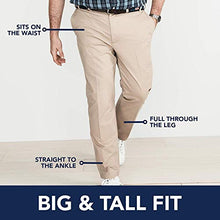 Load image into Gallery viewer, IZOD Men's Big &amp; Tall Big and Tall Advantage Performance Flat Front Straight Fit Chino Pant, Smoked Pearl, 36W X 36L
