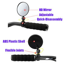 Load image into Gallery viewer, 2PCS Bike Mirrors, Safe Rearview Mirror Bicycle Cycling Rear View Mirrors Adjustable Rotatable Handlebar Mounted Convex Glass Mirror for Mountain Road Bike (Black - 2 Pack)
