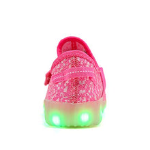Load image into Gallery viewer, XZSPR Kids Boys Girls Breathable LED Light Up Flashing Sneakers for Children Shoes(Toddler/Little Kid/Big Kid) B1009-Pink-29

