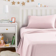 Load image into Gallery viewer, AmazonBasics Kid's Sheet Set - Soft, Easy-Wash Lightweight Microfiber - Twin, Light Pink
