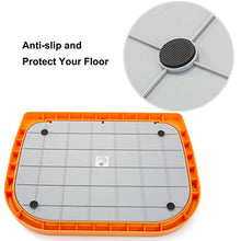Load image into Gallery viewer, HIPIPET Puppy Dog Potty Tray 23.6''X18.1''X1.9'' Puppy Pad Holder with Removable Post and Wall Cover for Cats and Dogs Toilet (Orange)
