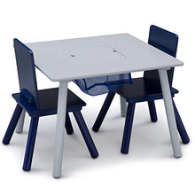 Load image into Gallery viewer, Delta Children Kids Table and Chair Set with Storage (2 Chairs Included) - Ideal for Arts &amp; Crafts, Snack Time, Homeschooling, Homework &amp; More, Grey/Blue
