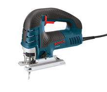 Load image into Gallery viewer, BOSCH Power Tools Jig Saws - JS470E Corded Top-Handle Jigsaw - 120V Low-Vibration, 7.0-Amp Variable Speed For Smooth Cutting Up To 5-7/8" Inch on Wood, 3/8" Inch on Steel For Countertop, Woodworking , Blue
