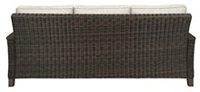 Load image into Gallery viewer, Signature Design by Ashley Paradise Trail Outdoor Patio Sofa with Cushion and 2 Pillows, Brown &amp; Beige
